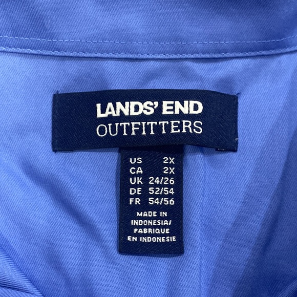 Lands End performance twill blue women’s button down long sleeve shirt size 2X - Picture 2 of 10